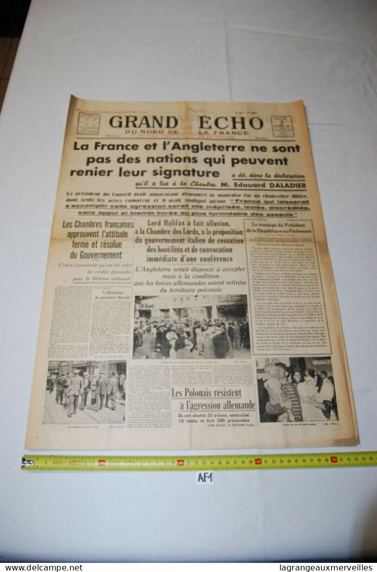 AF1 Ancien Journal - Le Soir La France - 1939 - Autres & Non Classés