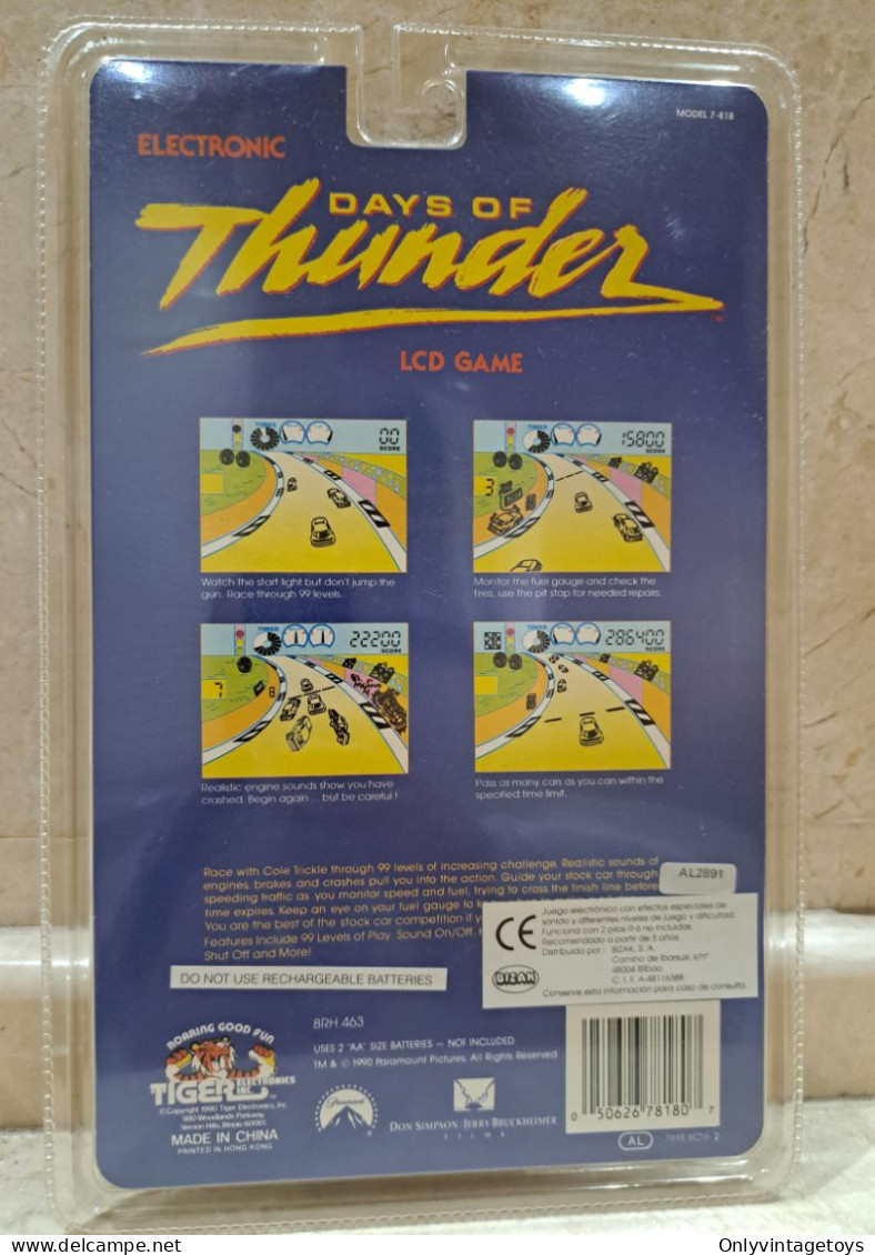 DAYS OF THUNDER LCD TIGER VIDEO GAME RARE VINTAGE NEW AND BOXED - Toy Memorabilia