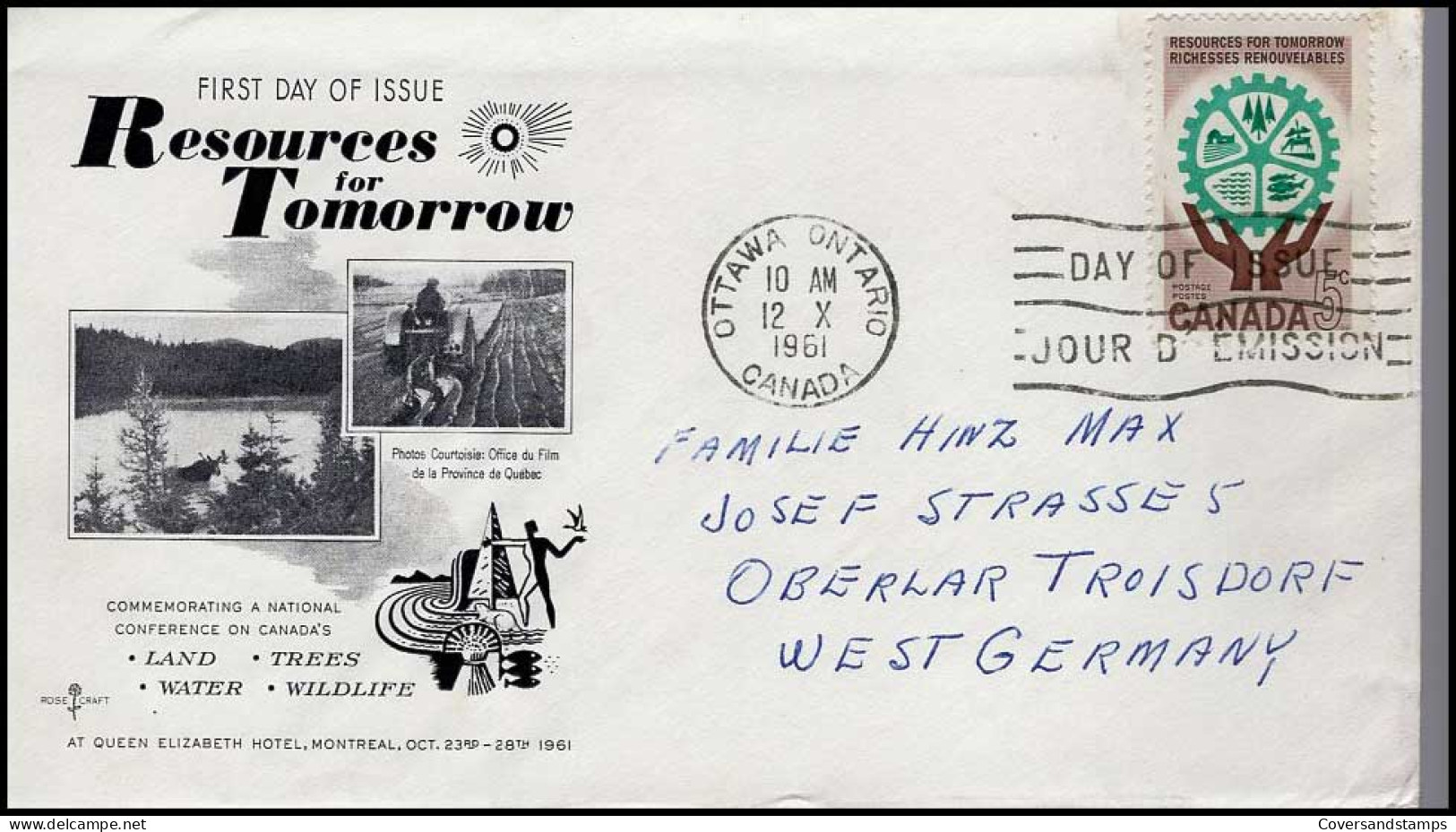 Canada - FDC - Resources For Tomorrow - 1961-1970