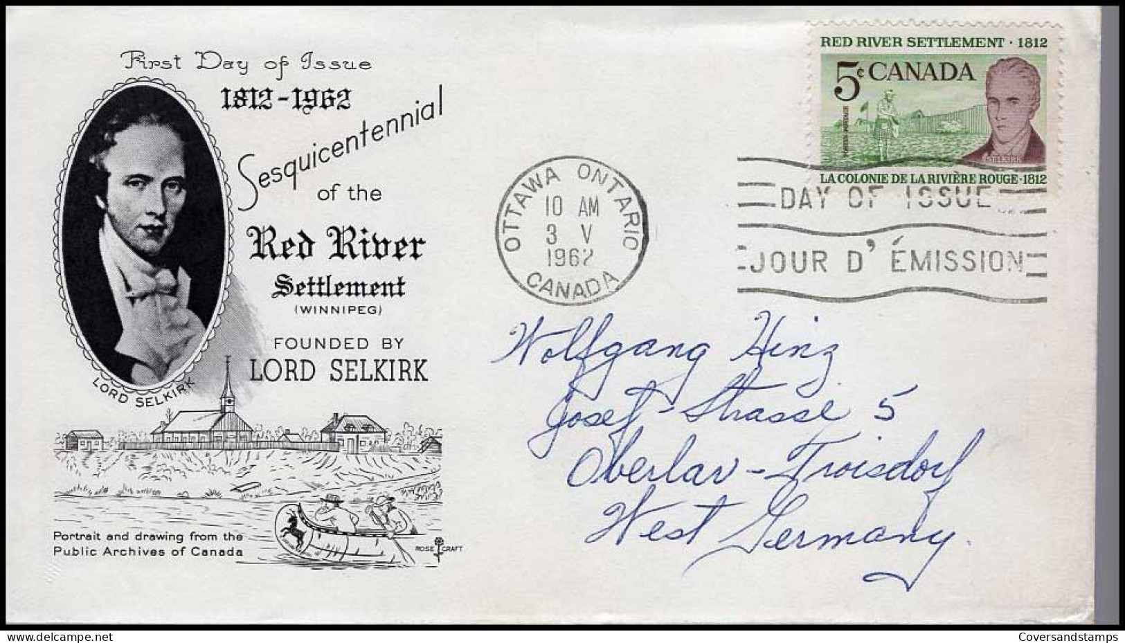 Canada - FDC - Sesquicentennial Of The Red River Settlement, Founded By Lord Selkirk - 1961-1970