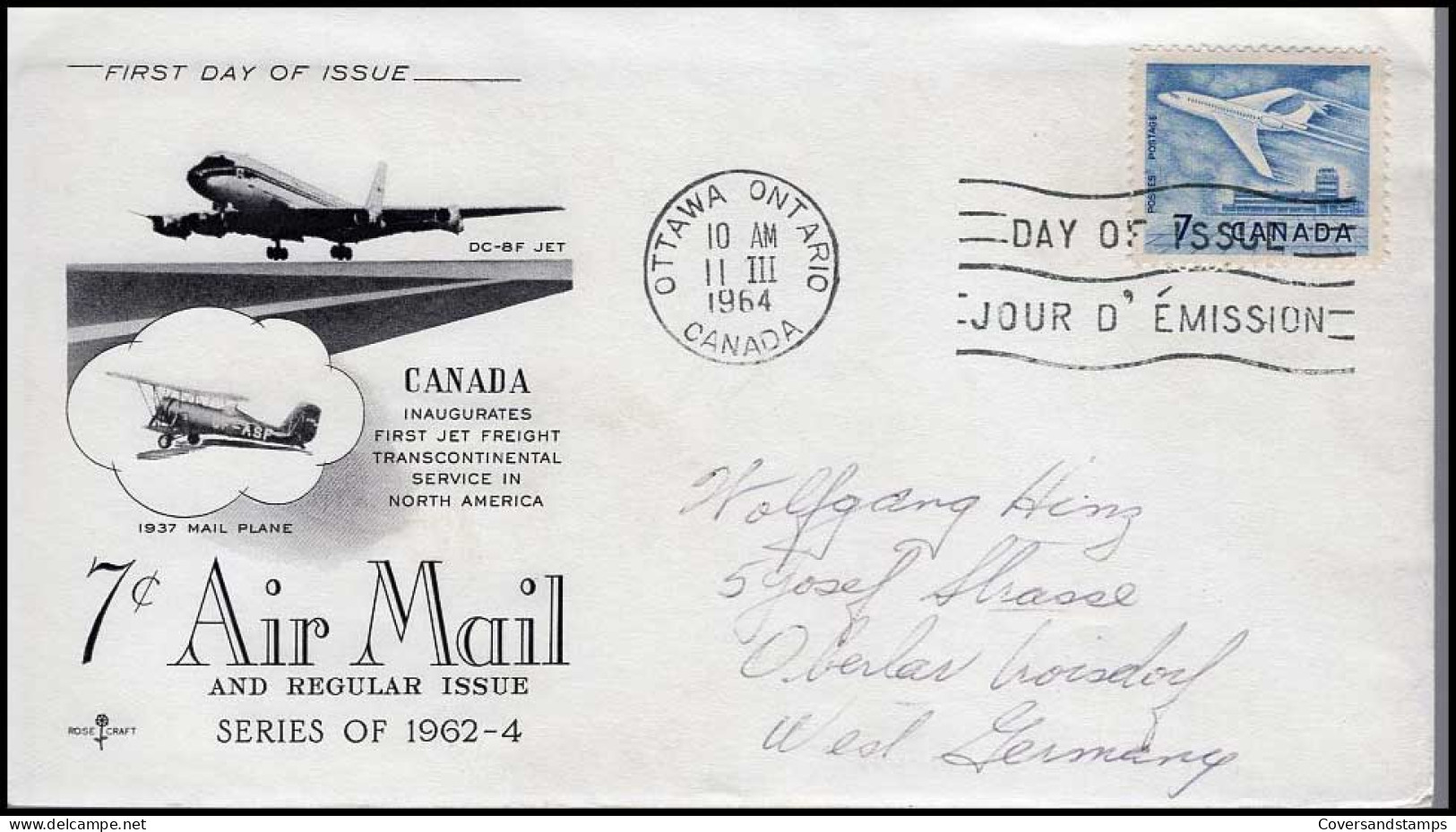 Canada - FDC - 7 C Air Mail And Regular Issue - 1961-1970