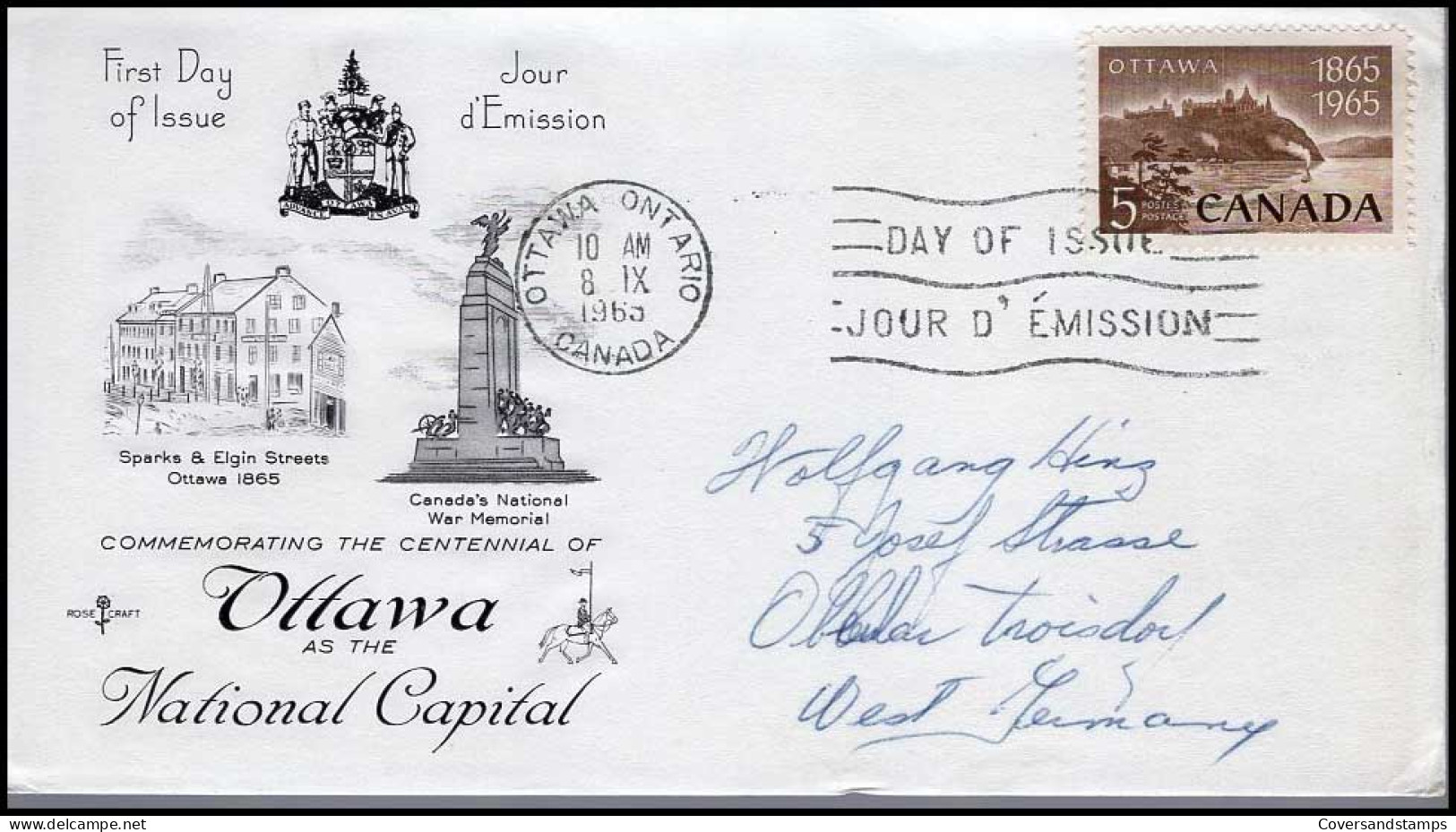 Canada - FDC - Commemorating The Centennial Of Ottawa As National Capital - 1961-1970