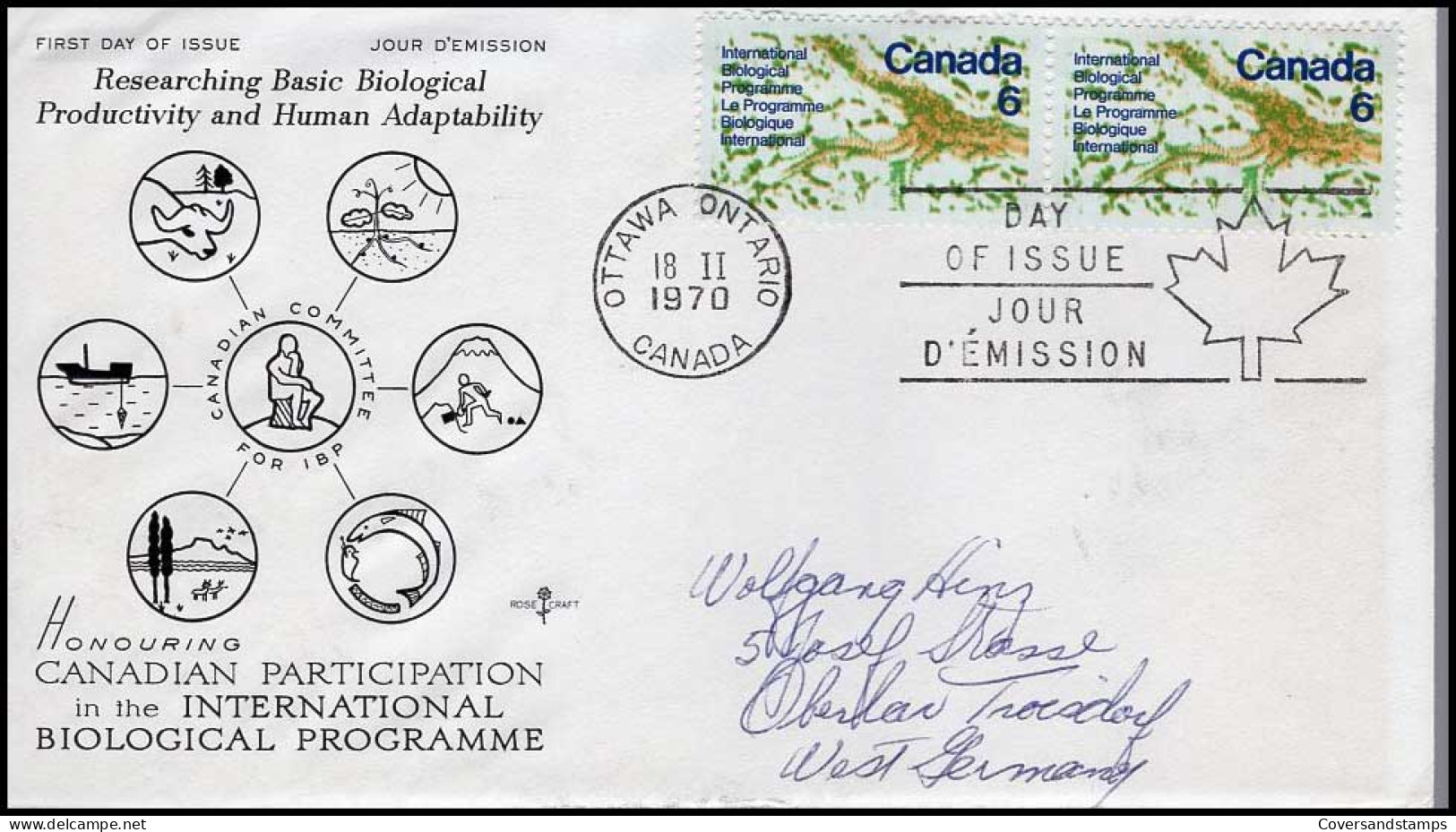 Canada - FDC - Honouring Canadian Participation In The International Biological Programme - 1961-1970
