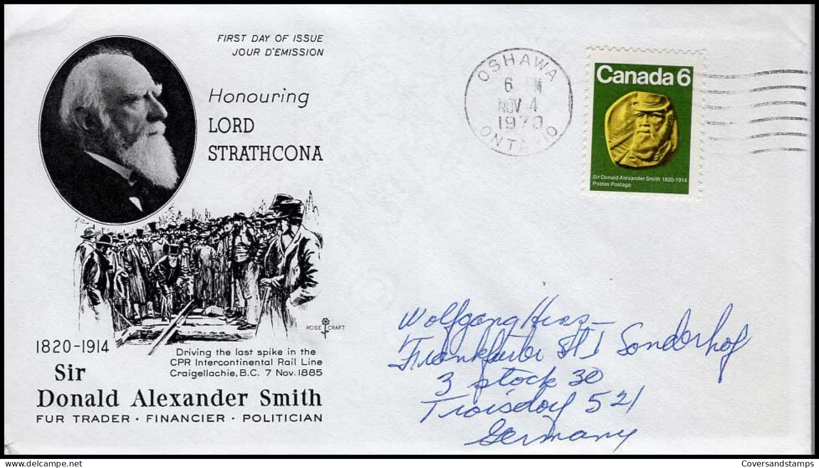Canada - FDC - Sir Donald Alexander Smith - 1961-1970