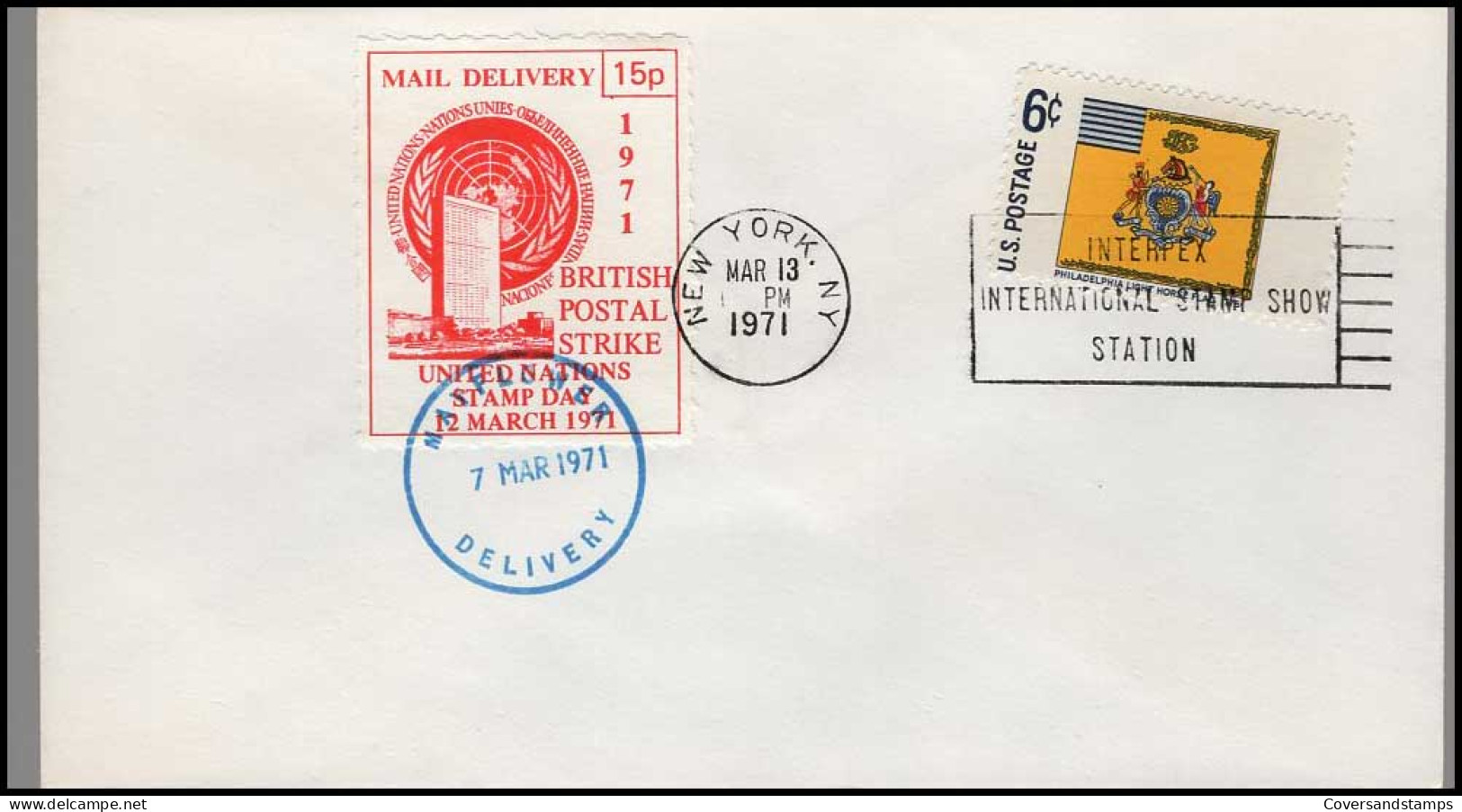 Cover - 'British Postal Strike' - 'United Nations Stamp Day, 12 March 1971' - Cartas & Documentos
