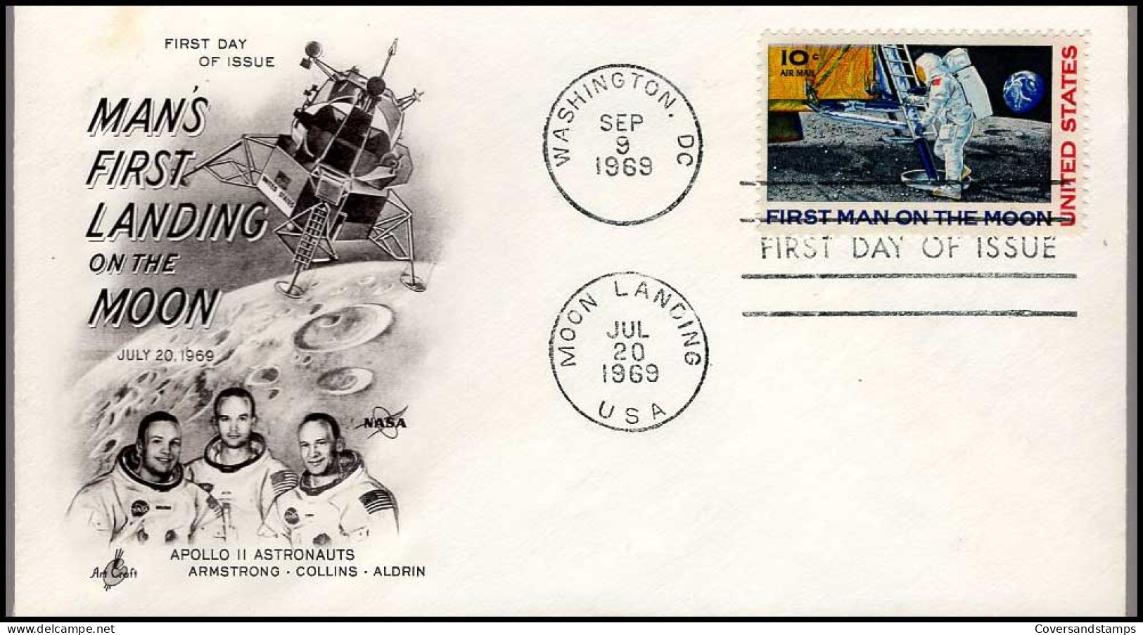 FDC - Man's First Landing On The Moon - Noord-Amerika