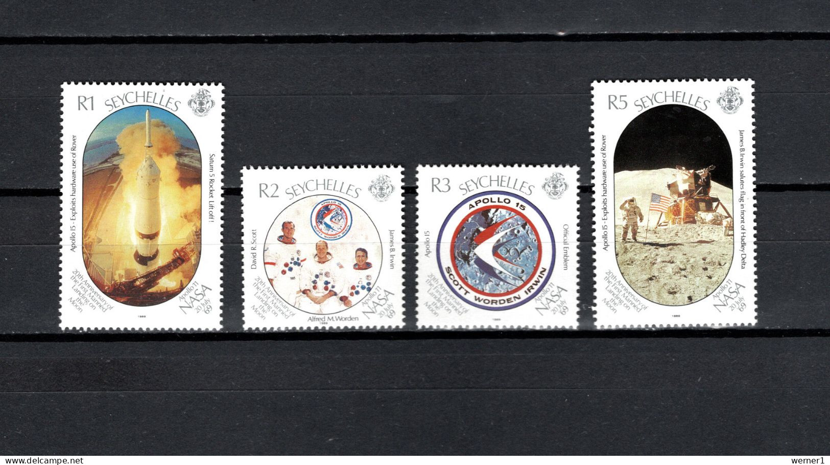 Seychelles 1989 Space, 20th Anniversary Of Apollo 11 Moonlanding Set Of 4 MNH - Africa