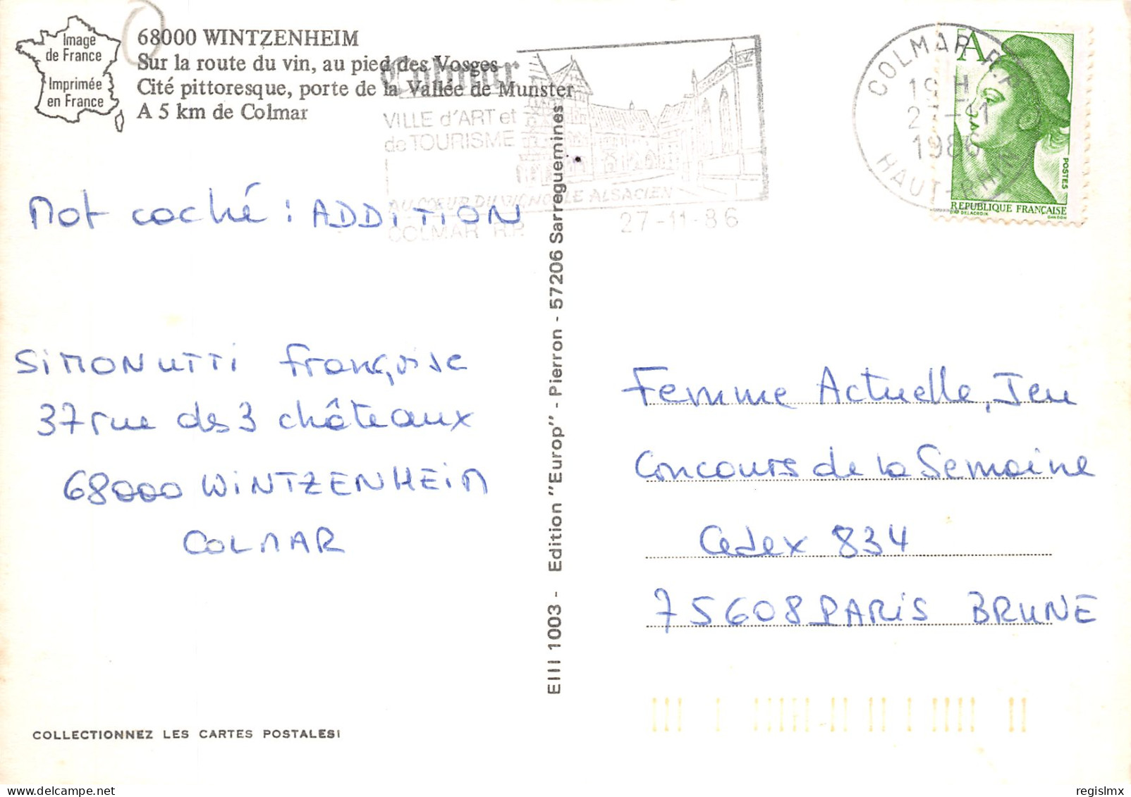 68-WINTZENHEIM-N°T2200-B/0099 - Wintzenheim