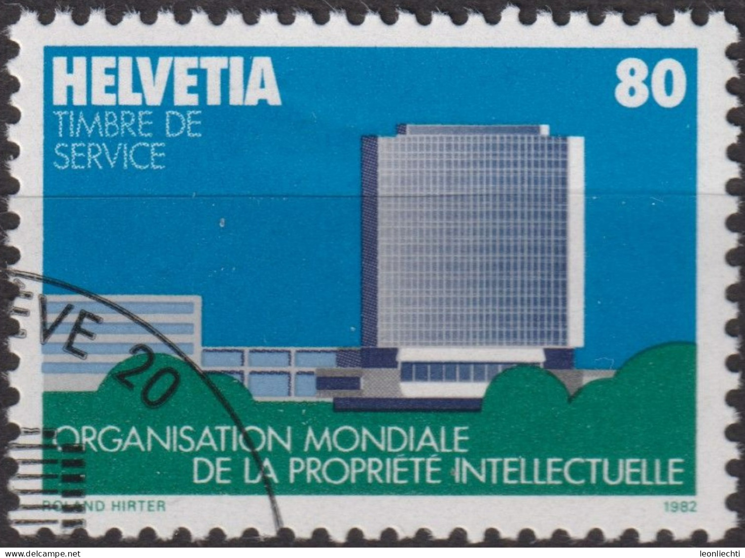 1982 CH / Dienstmarke OMPI ° Mi:CH-OMPI 2, Yt:CH S458, Zum:CH-OMPI 2, OMPI-Sitz In Genf - Officials