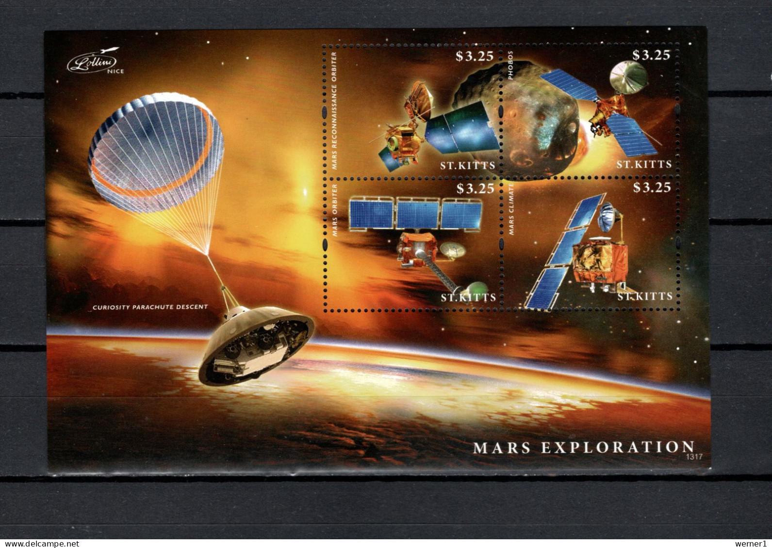 St. Kitts 2014 Space, Mars Exploration Sheetlet MNH - America Del Nord