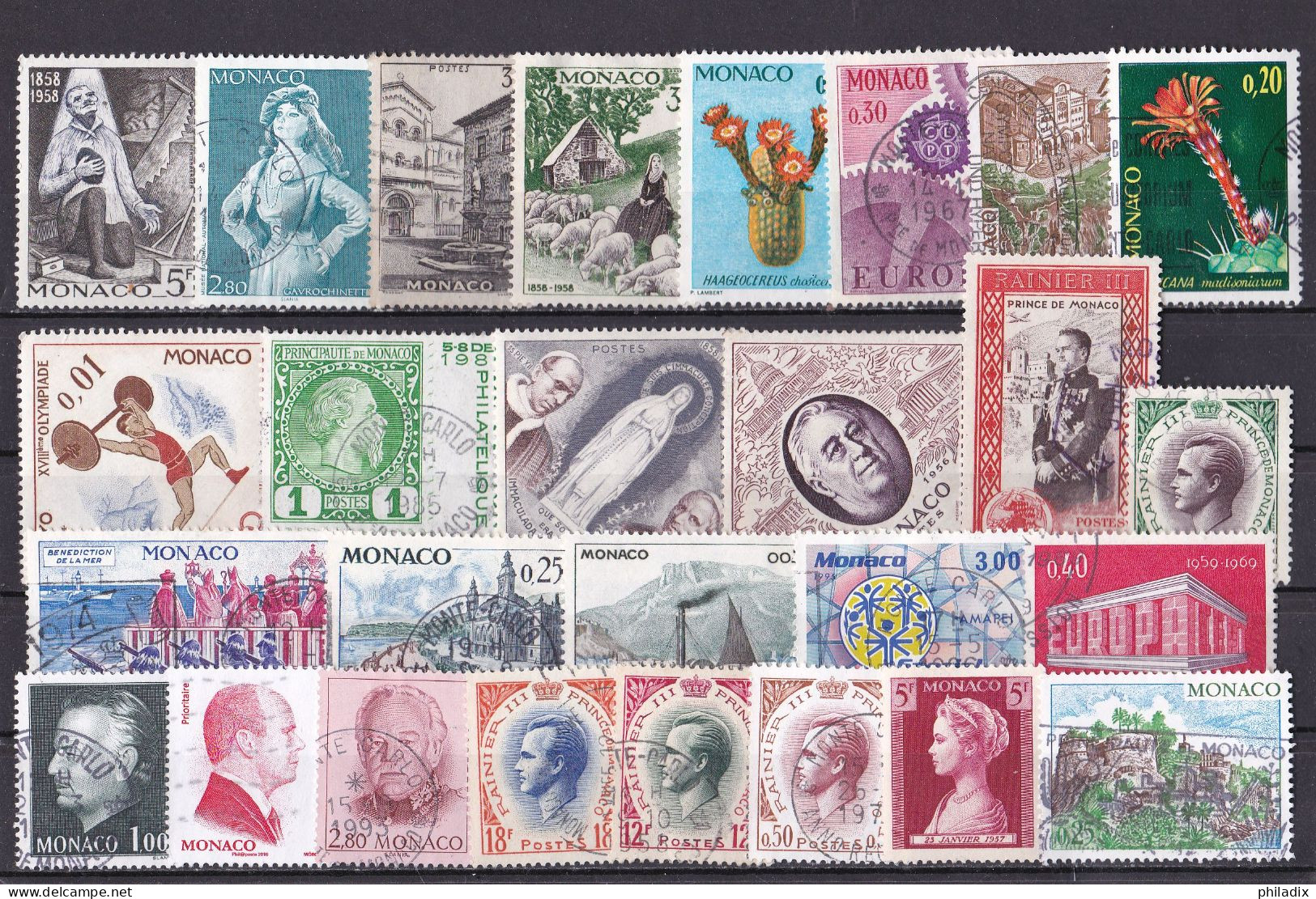 # Monaco Lot Von 27 Diversen Marken Various-Diverses Stamps O/used + **/MNH (R1-14/1) - Collections, Lots & Séries