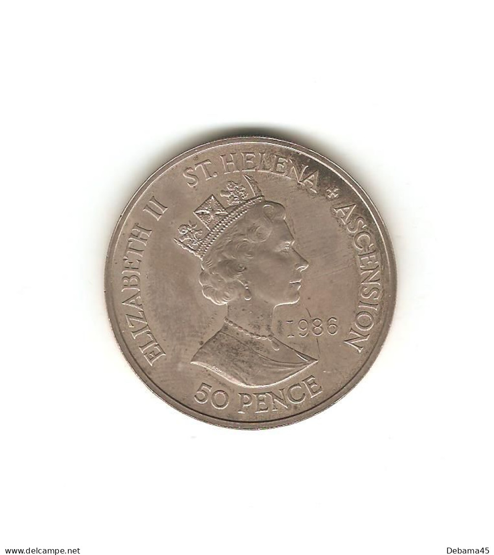 610/ SAINTE-HELENE Et ASCENSION : Elizabeth II : 50 Pence 1986 (copper-nickel - 28,56 Grammes) Napoléon 1er - Saint Helena Island