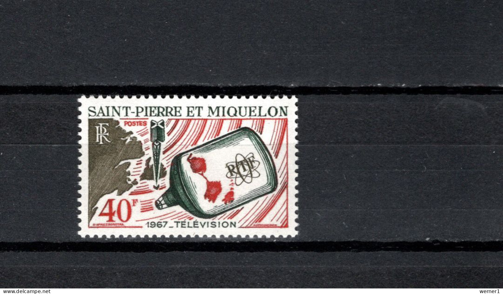 SPM St. Pierre Et Miquelon 1967 Space, TV Stamp MNH - Noord-Amerika