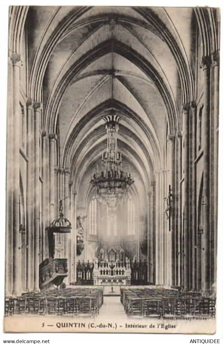 QUINTIN - Intérieur De L'Eglise - (15 JUILLET 1919) - - Quintin