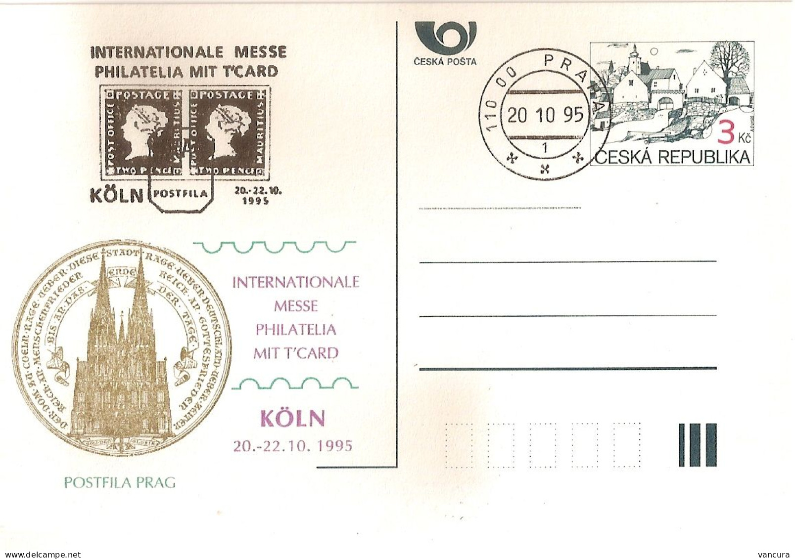 CDV A 10 Czech Republic Köln 1995 NOTICE POOR SCAN, BUT THE CARD IS PERFECT! Pennyblack - Cartoline Postali
