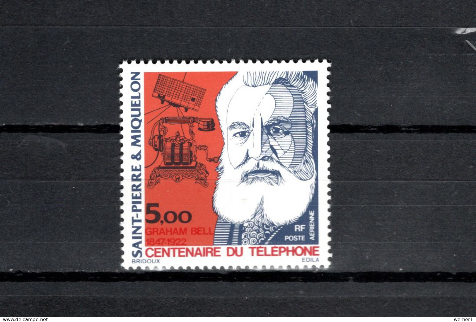SPM St. Pierre Et Miquelon 1976 Space, Telephone Centenary Stamp MNH - America Del Nord
