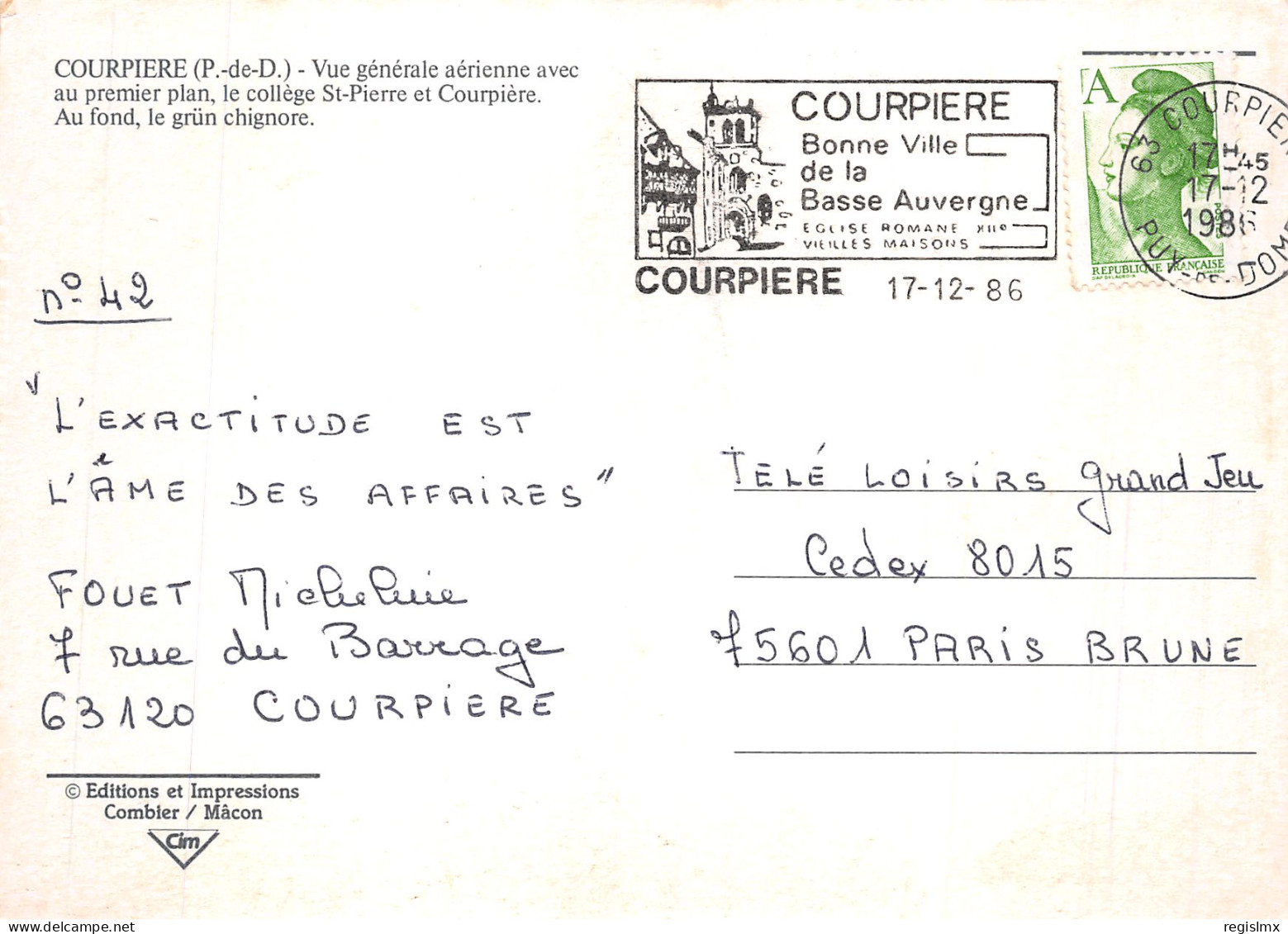 63-COURPIERE-N°T2204-C/0037 - Courpiere