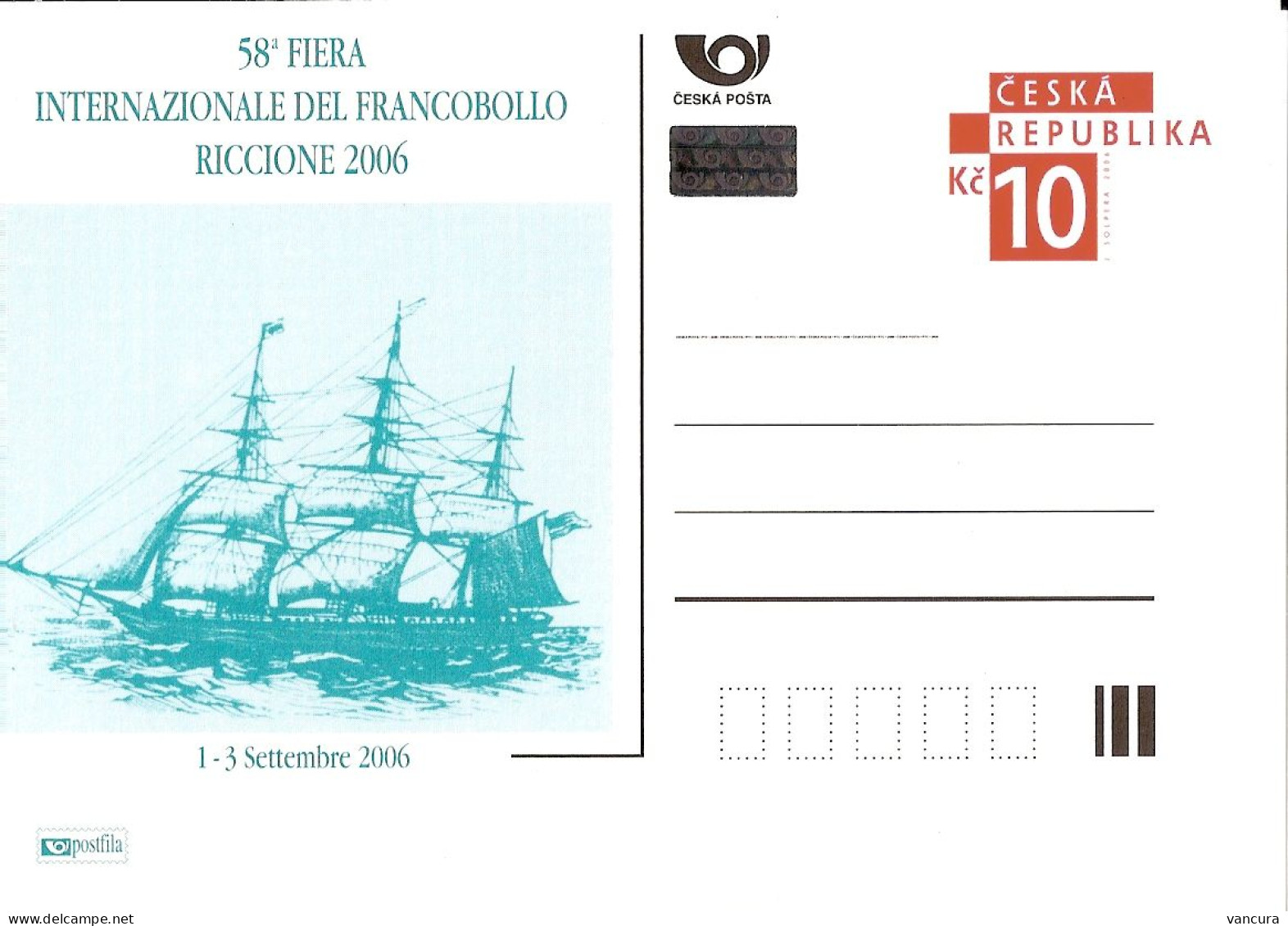 CDV A 131 Czech Republic Riccione 2006 Ship - Postales