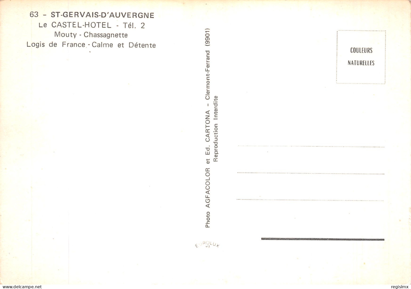 63-SAINT GERVAIS D AUVERGNE-N°T2204-D/0145 - Saint Gervais D'Auvergne