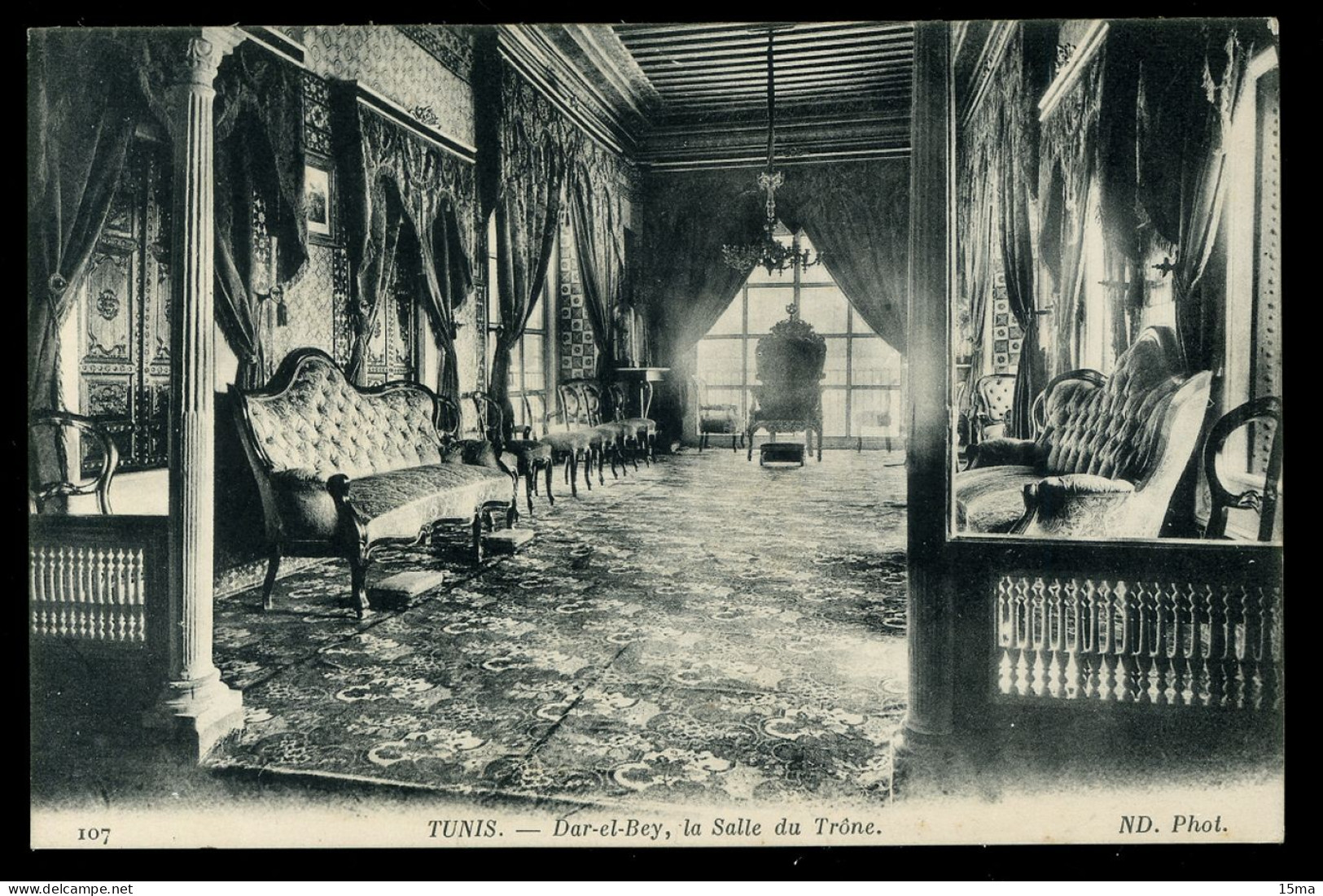 TUNIS Dar El Bey La Salle Du Trône ND 1916 - Tunisia