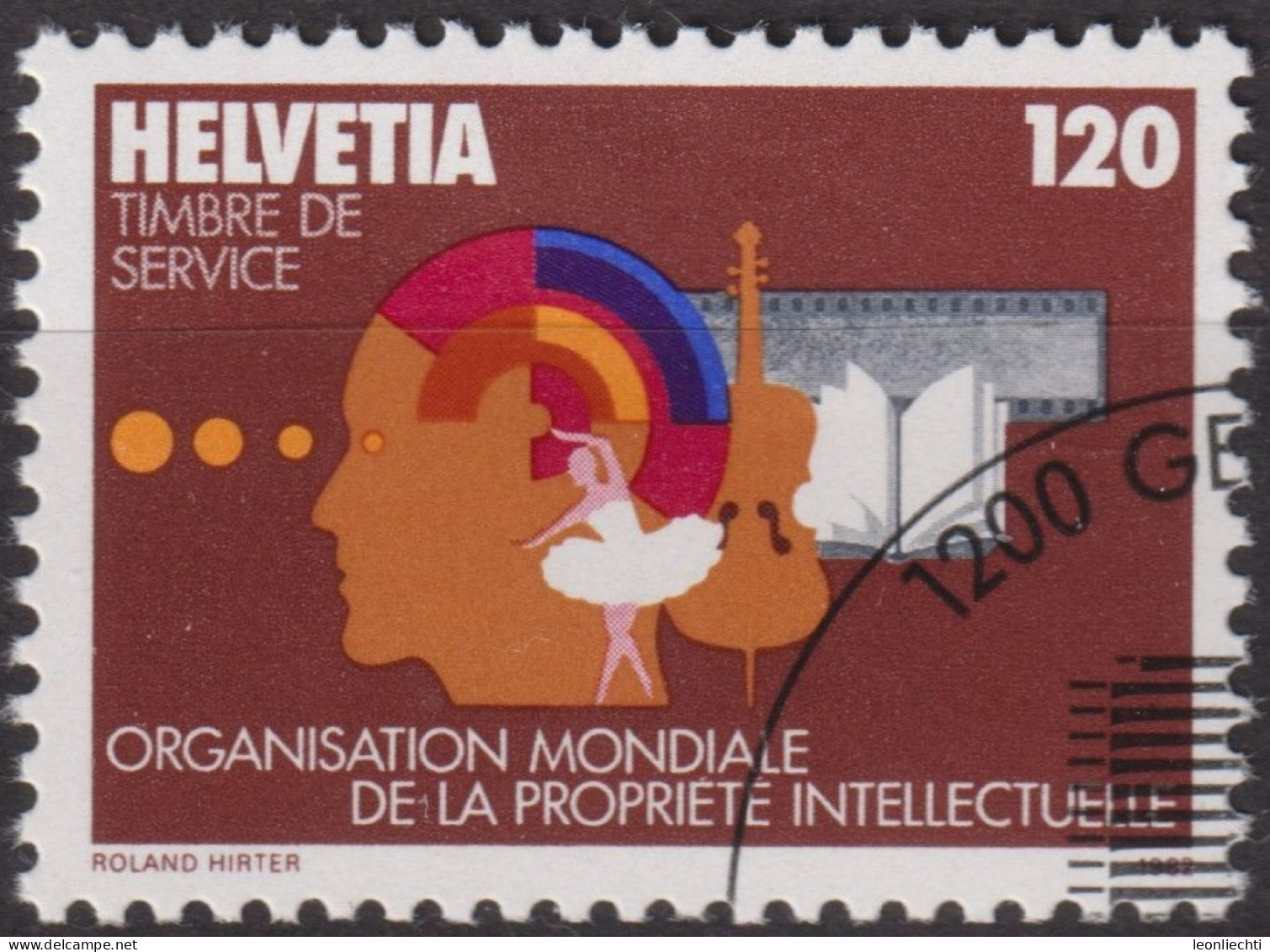 1982 CH / Dienstmarke OMPI ° Mi:CH-OMPI 4, Yt:CH S460, Zum:CH-OMPI 4, Urheberrecht - Dienstzegels