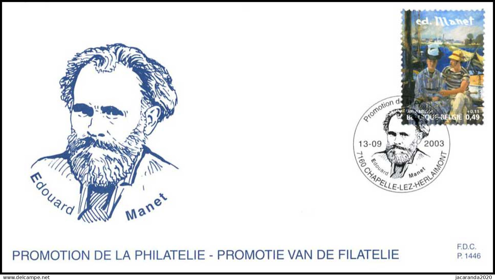 3207 - FDC - Promotie Van De Filatelie - Edouard Manet #1 P1446 - 2001-2010