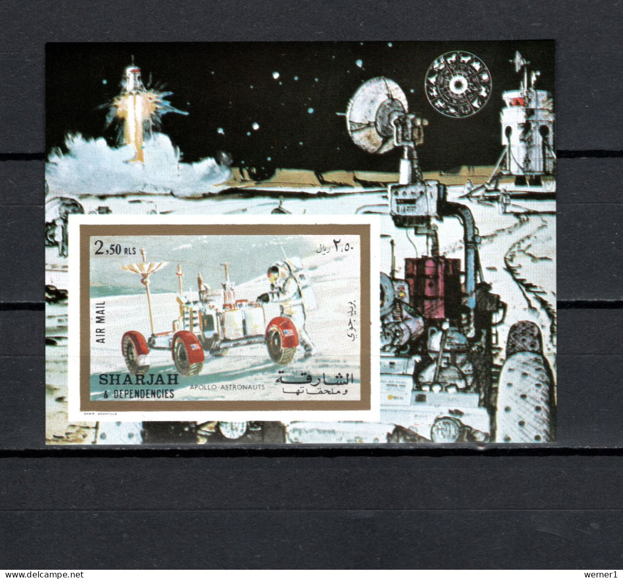 Sharjah 1972 Space, Apollo 17 S/s Imperf. MNH - Asie