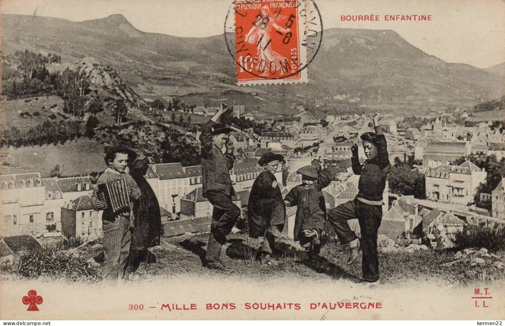 CPA MILLE BONS SOUHAITS D'AUVERGNE BOURREE ENFANTINE - Auvergne