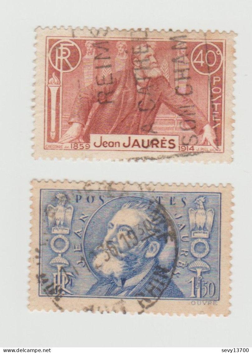 France 2 Timbres Année 1936 N° 318 Et 319 Oblitéré - Jean Jaurès - Oblitérés