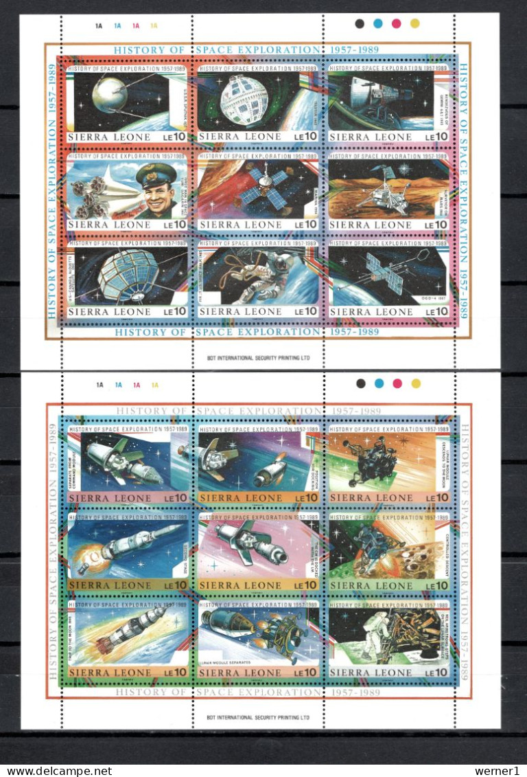 Sierra Leone 1989 Space, History Of Space Exploration 4 Sheetlets + S/s MNH - Afrika