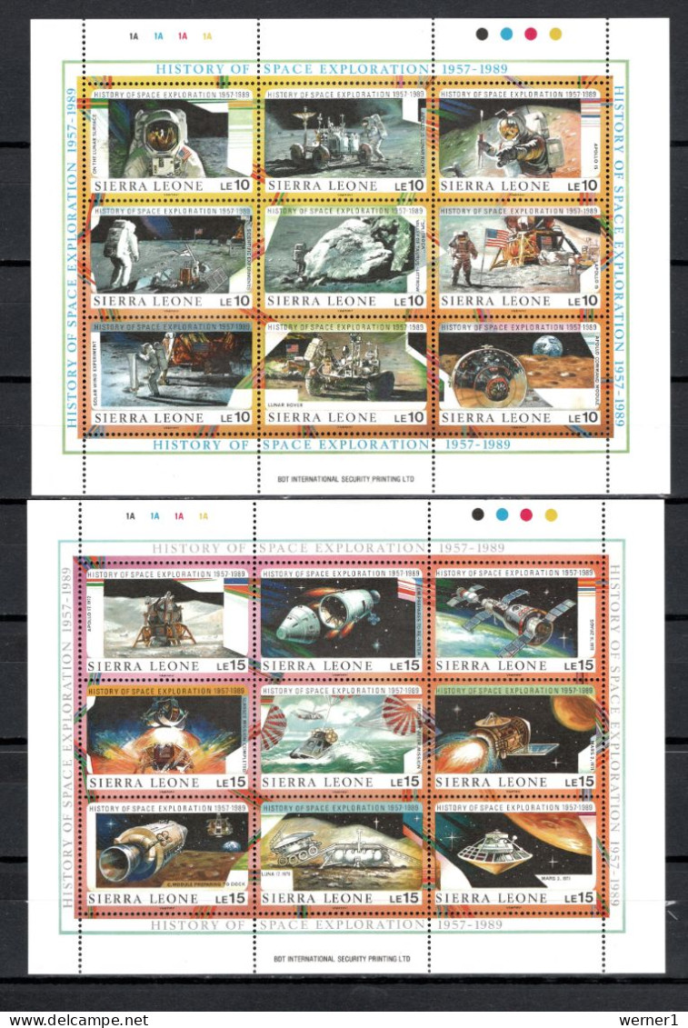 Sierra Leone 1989 Space, History Of Space Exploration 4 Sheetlets + S/s MNH - Africa