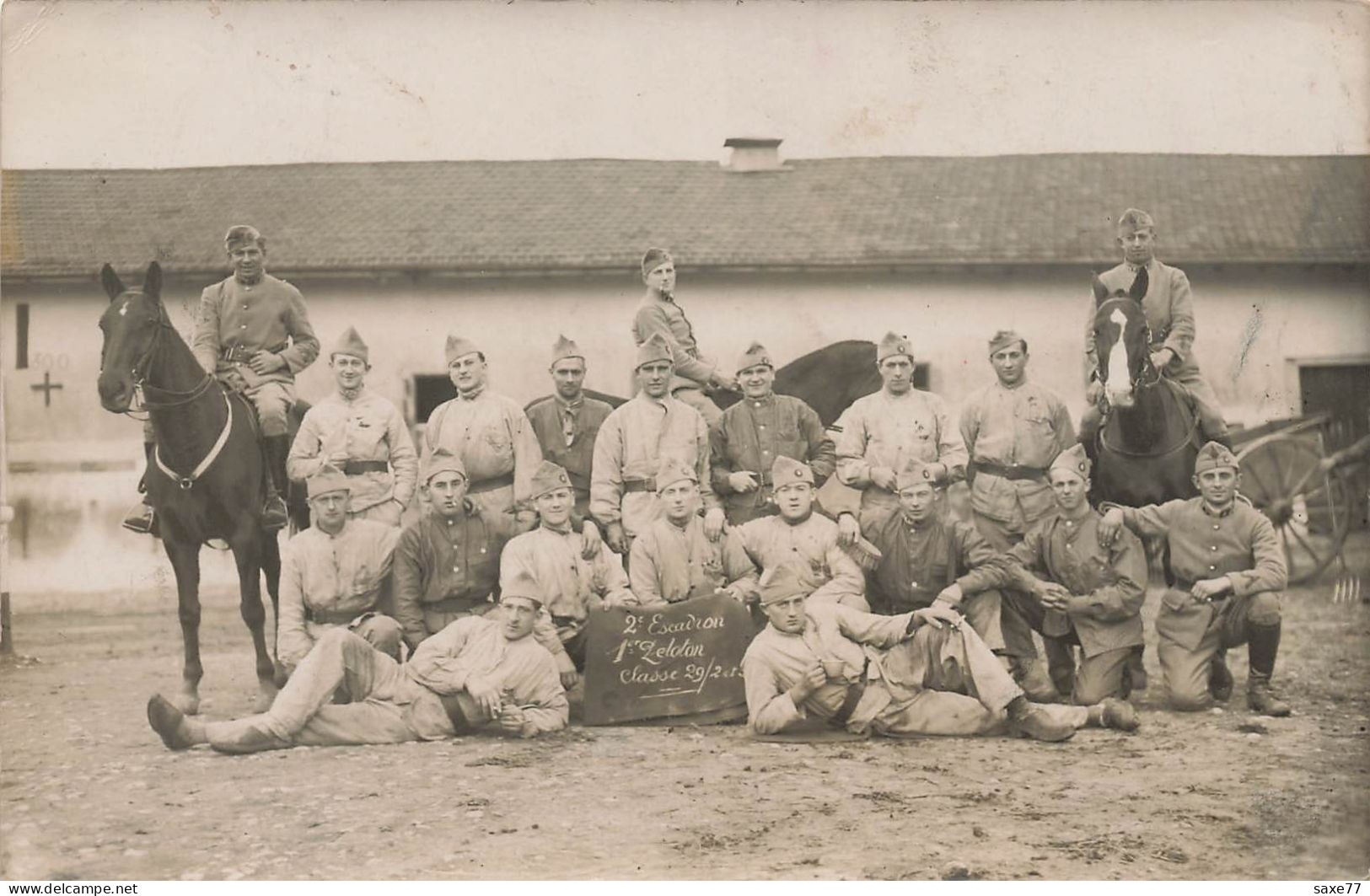 CARTE PHOTO - Photo De Groupe 2ème Escadron - 1er Peloton Classe 29 - Weltkrieg 1939-45