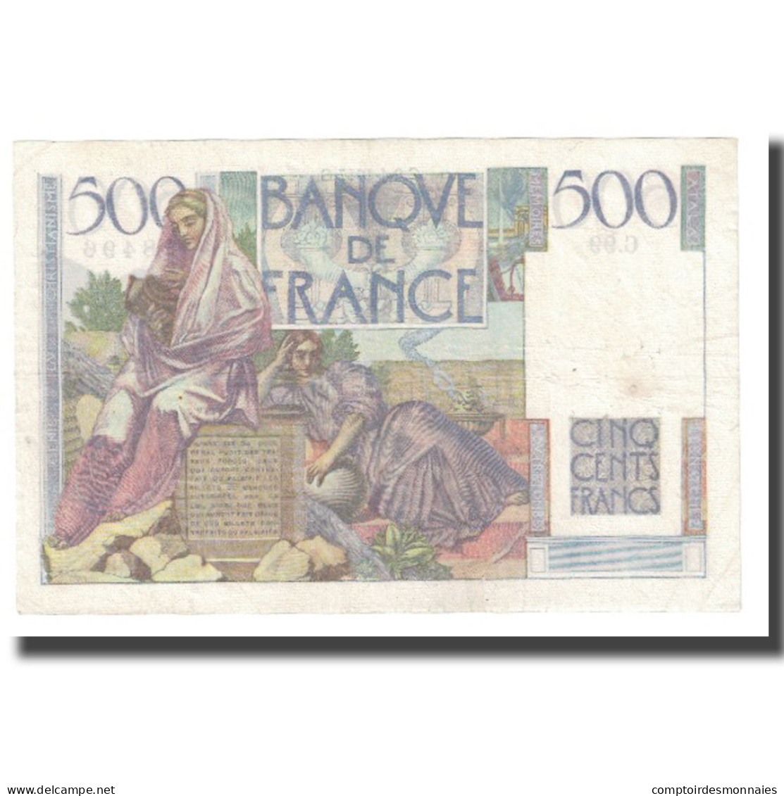 France, 500 Francs, Chateaubriand, 1952, BELIN ROUSSEAU GARGAM, 1952-09-04, TTB - 500 F 1945-1953 ''Chateaubriand''