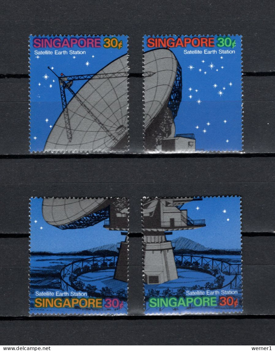 Singapore 1971 Space, Earth Station Singapore 4 Single Stamps MNH - Asien