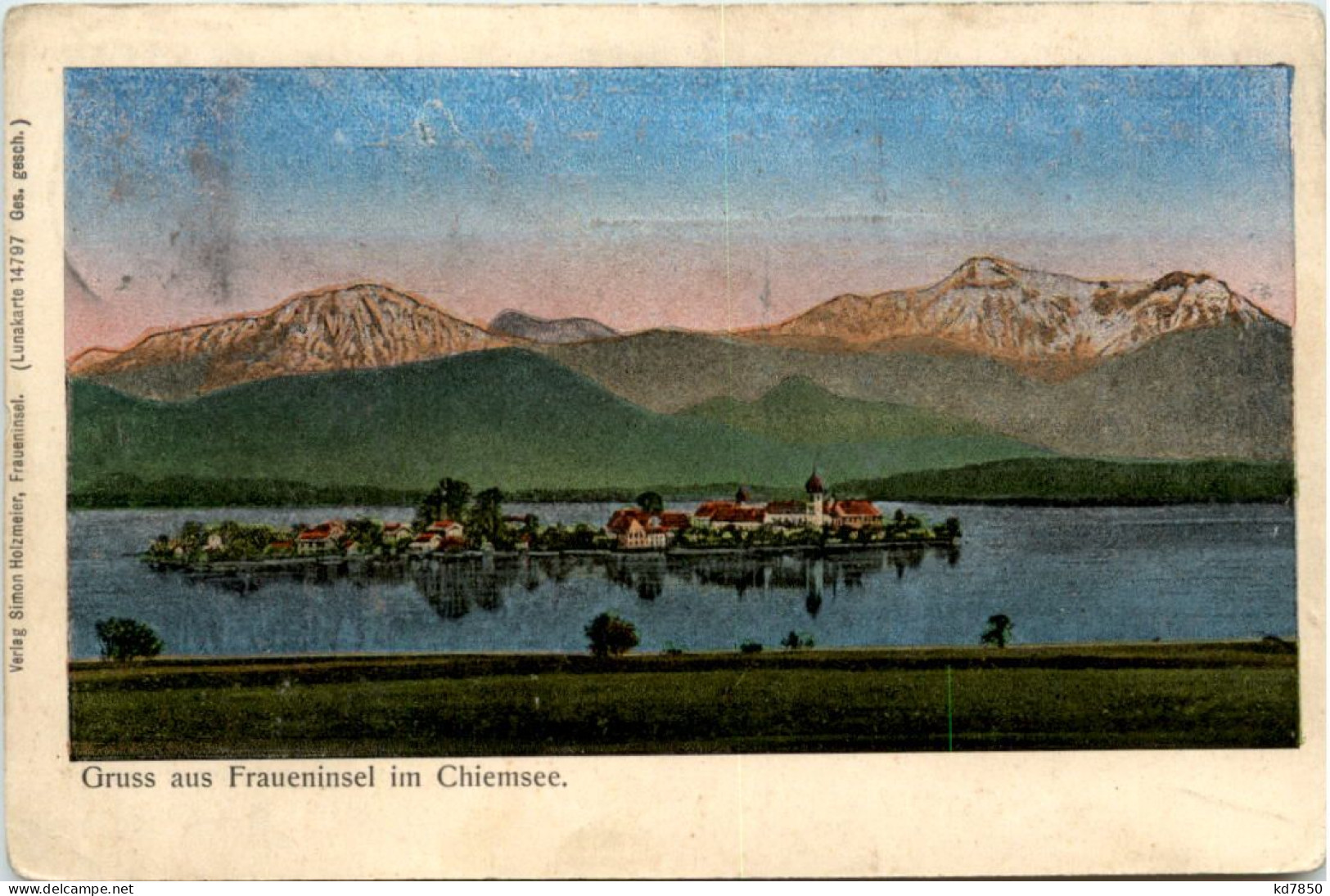 Gruss Aus Fraueninsel Im Chiemsee - Lunakarte - Chiemgauer Alpen