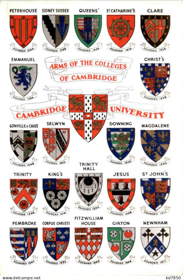 Arms Of The Colleges Of Cambridge - Cambridge