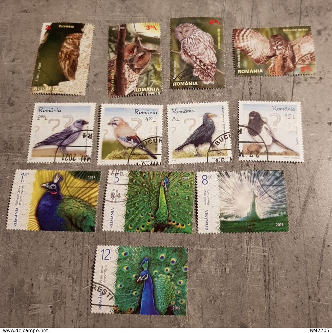 BIRDS ROMANIA BIRDS OWLS-PAVO CRISTATUS 3 SETS CTO- USED - Gebraucht