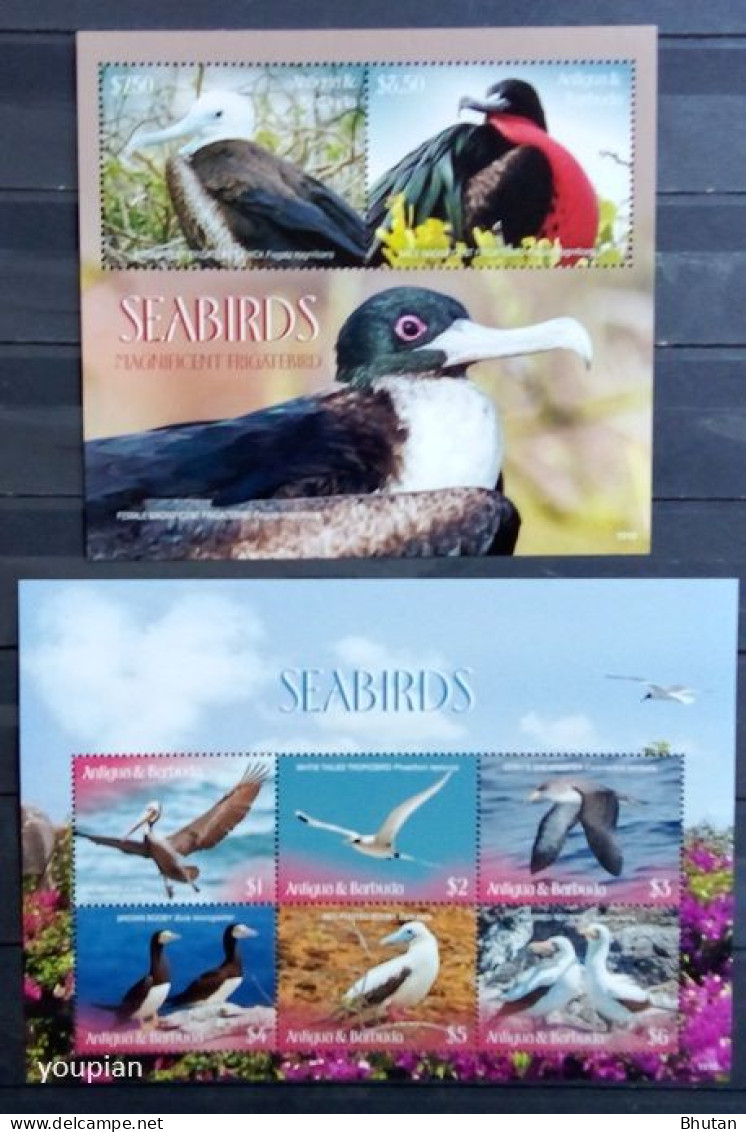 Antigua And Barbuda 2019, 2019 Seabirds, Two MNH S/S - Antigua Und Barbuda (1981-...)