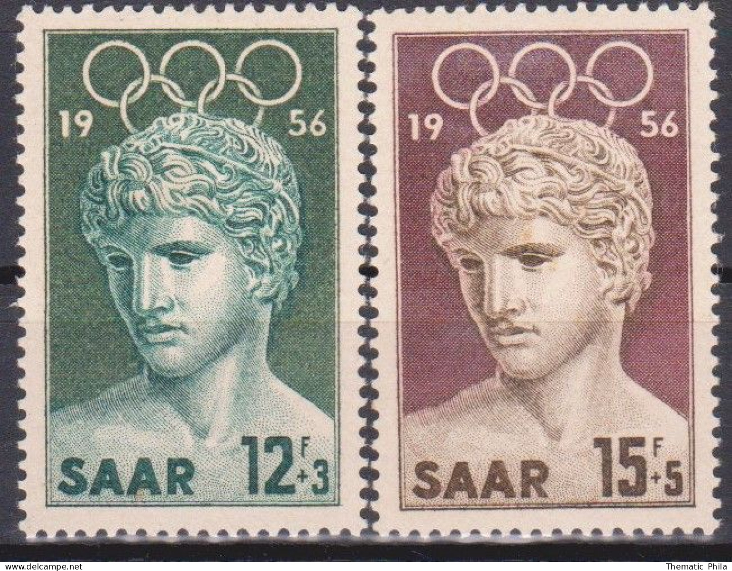 Germany SAAR  Sarre 1956 Melbourne Olympics, MNH Winner Of Benevento, Mi. 371-2 - Estate 1956: Melbourne