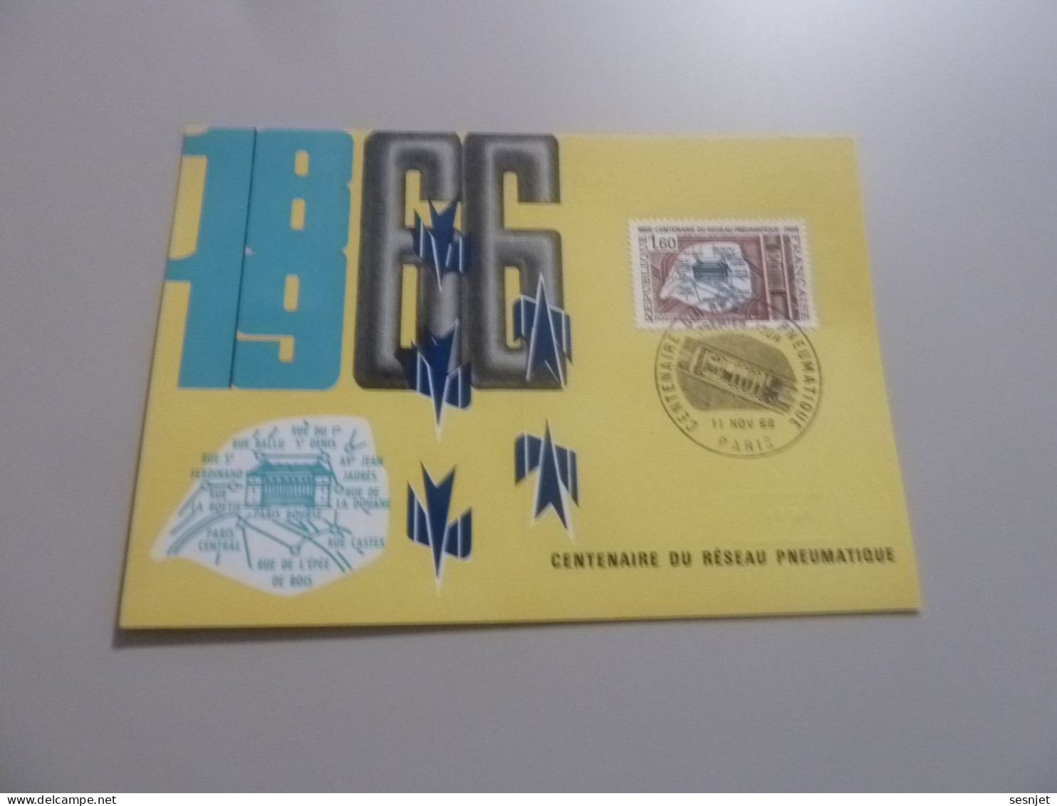 Paris - La Poste Pneumatique - 1f.60 - YT 1498 - Carte Philatélique Premier Jour D'Emission Fos 67 - Année 1966 - - Oblitérés