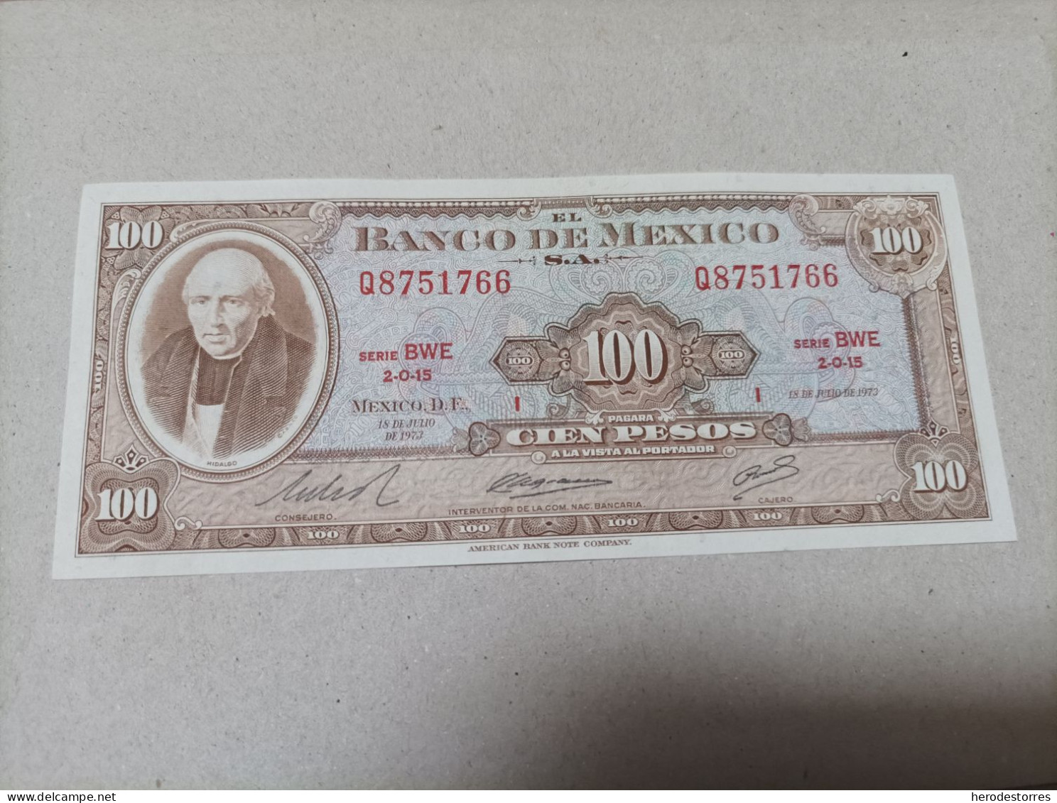 Billete México, 100 Pesos, Año 1973, UNC - México