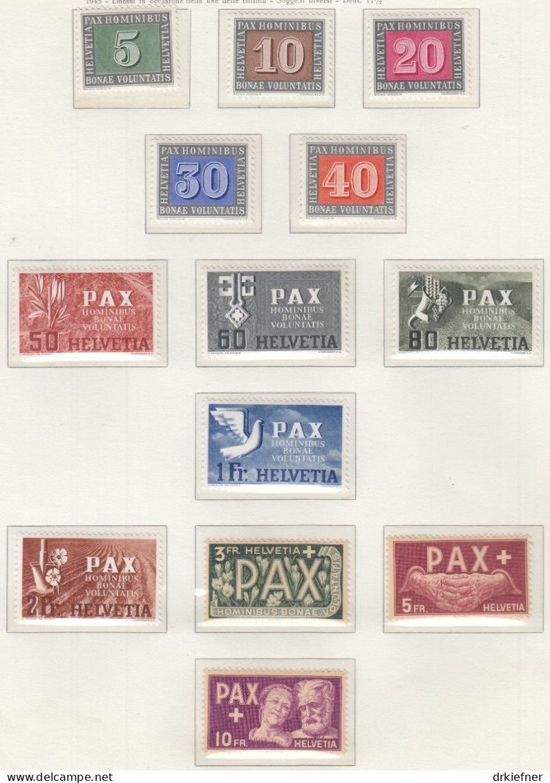 SCHWEIZ  447-459, 457-459 Mit Fotoattest, Postfrisch **, PAX 1945 - Unused Stamps