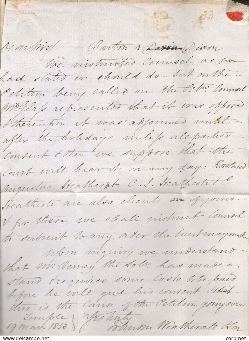 UK -1846 1d DEEP RED-BROWN  HORIZONTAL OVAL DIAMOND SINGLE CANCEL- LEYTON To MANCHESTER -blue Cancel- Reception At Back - Lettres & Documents