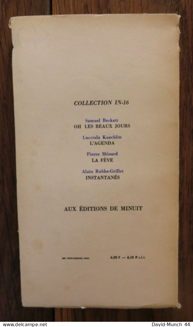 Instantanés De Alain Robbe-Grillet. Les éditions De Minuit. 1962 - Otros Clásicos
