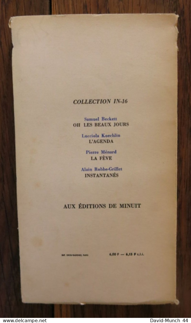 Instantanés De Alain Robbe-Grillet. Les éditions De Minuit. 1962 - Auteurs Classiques