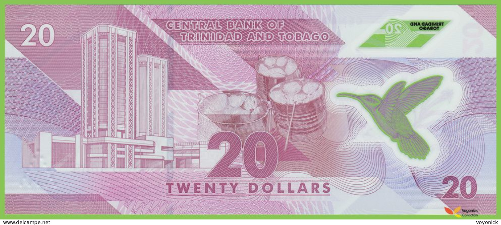 Voyo TRINIDAD & TOBAGO 20 Dollars 2020 P63 B239a AG UNC Polymer - Trinidad En Tobago
