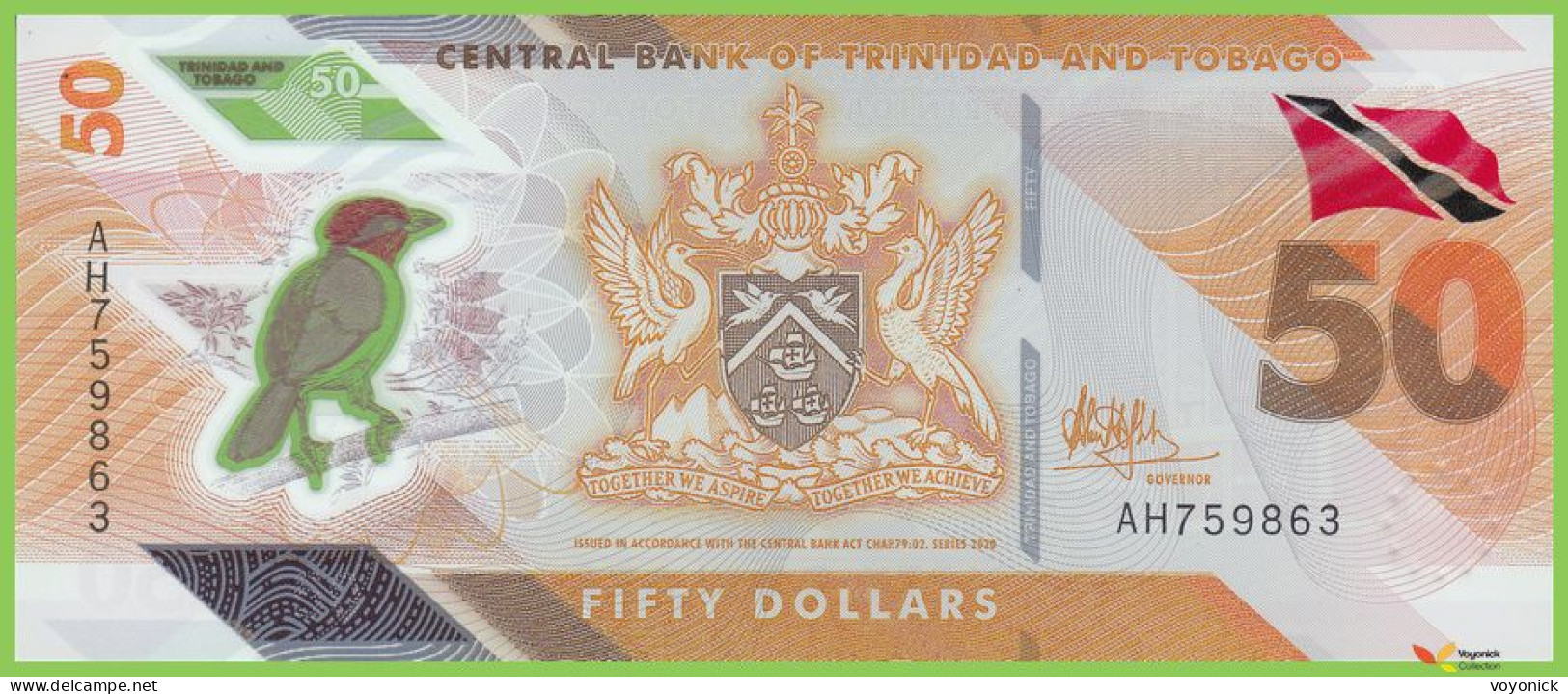 Voyo TRINIDAD & TOBAGO 50 Dollars 2020 P64 B240a AH Polymer - Trinité & Tobago