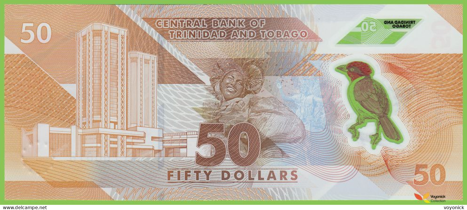 Voyo TRINIDAD & TOBAGO 50 Dollars 2020 P64 B240a AH Polymer - Trinidad & Tobago