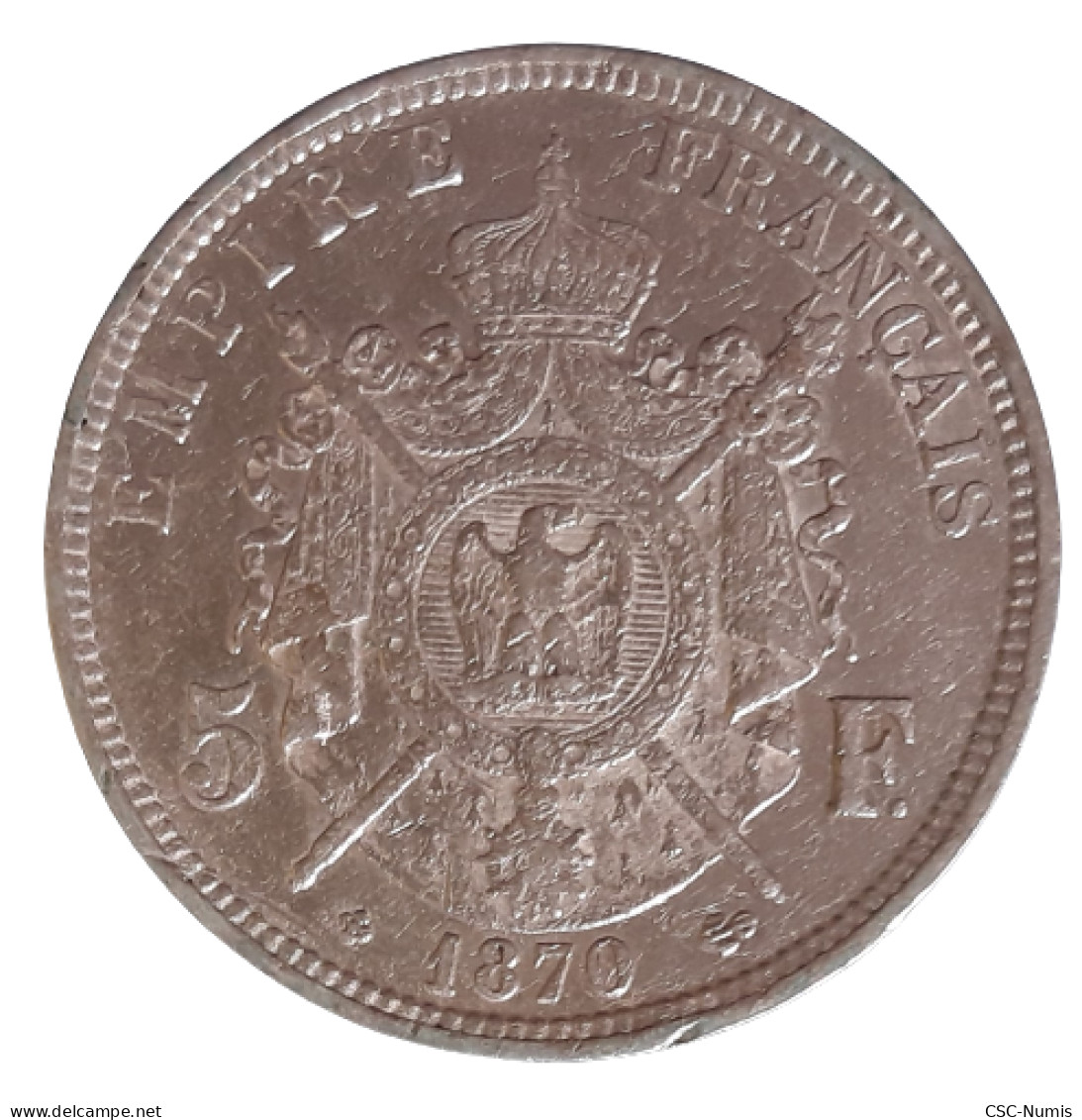 (CG#025) - Napoléon III - 5 Francs 1870 BB, Strasbourg - 5 Francs