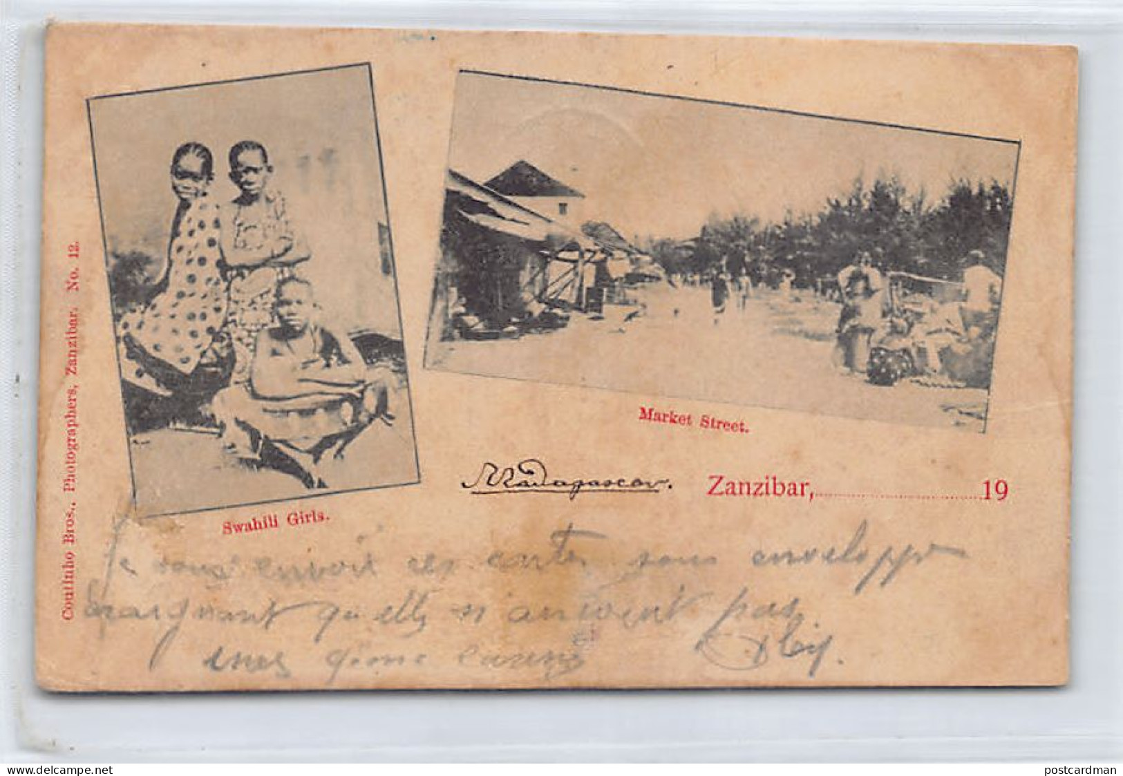 ZANZIBAR - Swahili Girls - Market Street - Publ. Coutinho Bros. 12 - Tansania